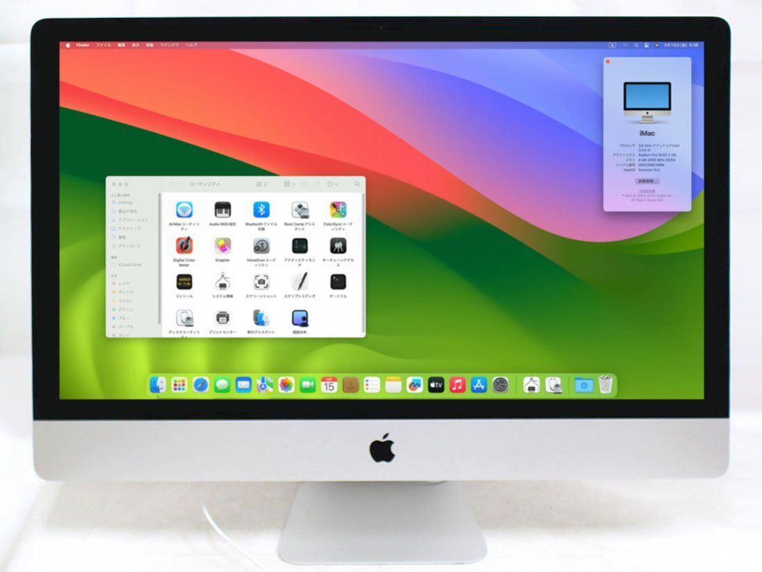 4 K対応 21.5型液晶一体型 Apple iMac A 2116 2019年式 macOS 15 Sequoia 第8世代Core i 7-8700 16 GB NVMe式512 GB-SSD Radeon Pro 555 X パソコン