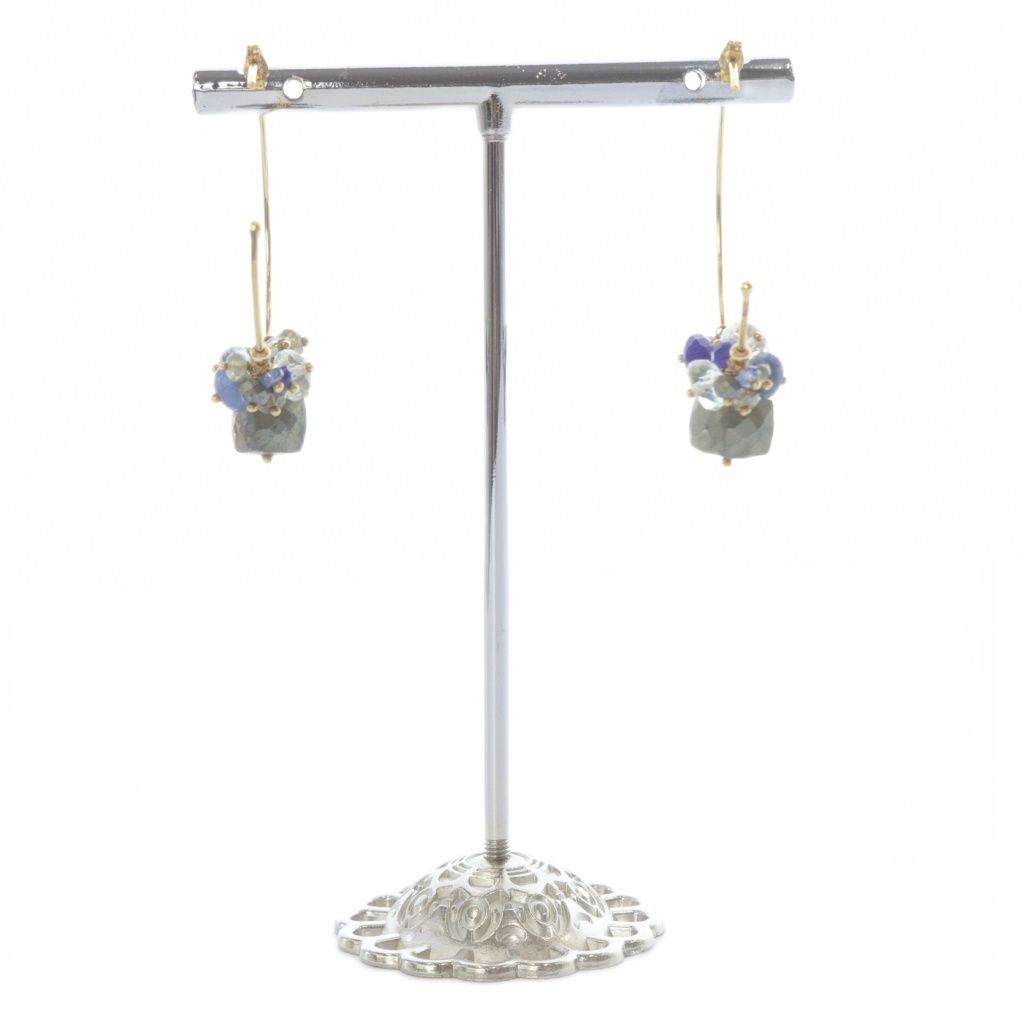 スイートピー Sweet Pea 天然石 フープピアス K18YG イエローゴールド