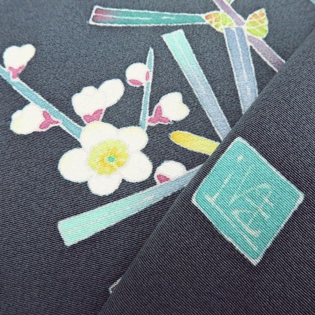 百華 Y 3887 正絹 作家物落款 手縫い仕立て 訪問着 着物