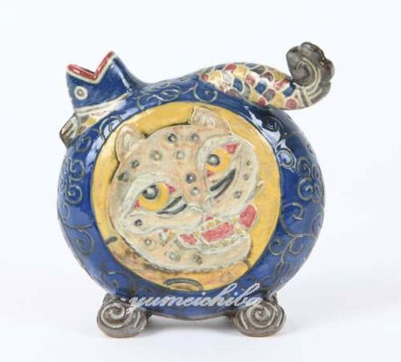 韓国有名陶芸家作 イギョンヒョン 黄金の虎の花器 touki 1 s 花器 花瓶 かわいい 飾り 韓国 インテリア 陶器 プレゼント おしゃれ