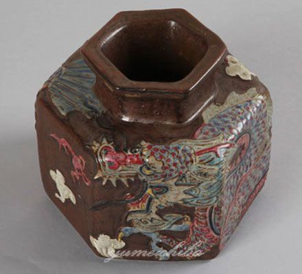 韓国有名陶芸家作 イギョンヒョン 龍雲紋花器 touki-5-s ギフト お土産