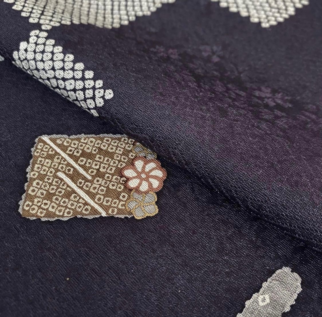 tsx325 新古品 反物 小紋 丹後ちりめん 正絹 - メルカリ