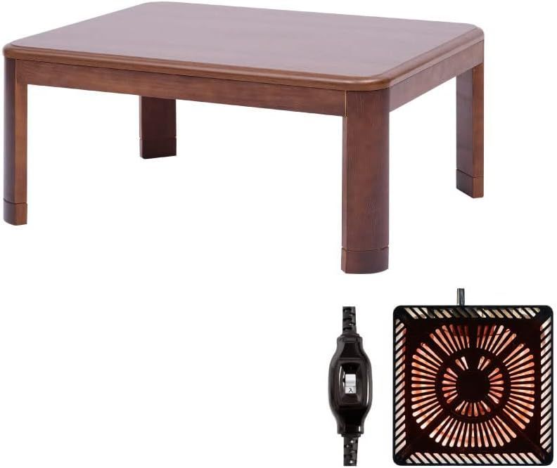 こたつ テーブル 暖房器具 継ぎ脚こたつ カーボンヒーター 手元コントローラー 長方形 家具 幅90ｘ奥60 cm ヒーターユニット リビングテーブル fj 9060 ms 50 br