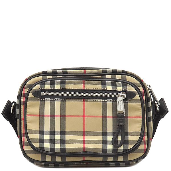 【BURBERRY】ノバチェック　クロスボディ　メッセンジャー　ショルダーバッグ 美品 BURBERRY クロスボディ ノバチェック レザー ショルダーバッグ