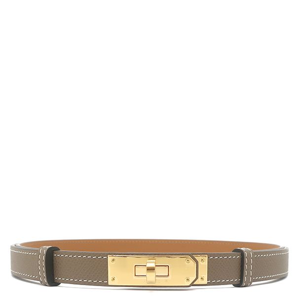 エルメス HERMES ベルト ケリー 18 ヴォーエプソン GP エトゥープ ゴールド金具 グレージュ ターンロック金具 スライド調節 K刻印 製 箱