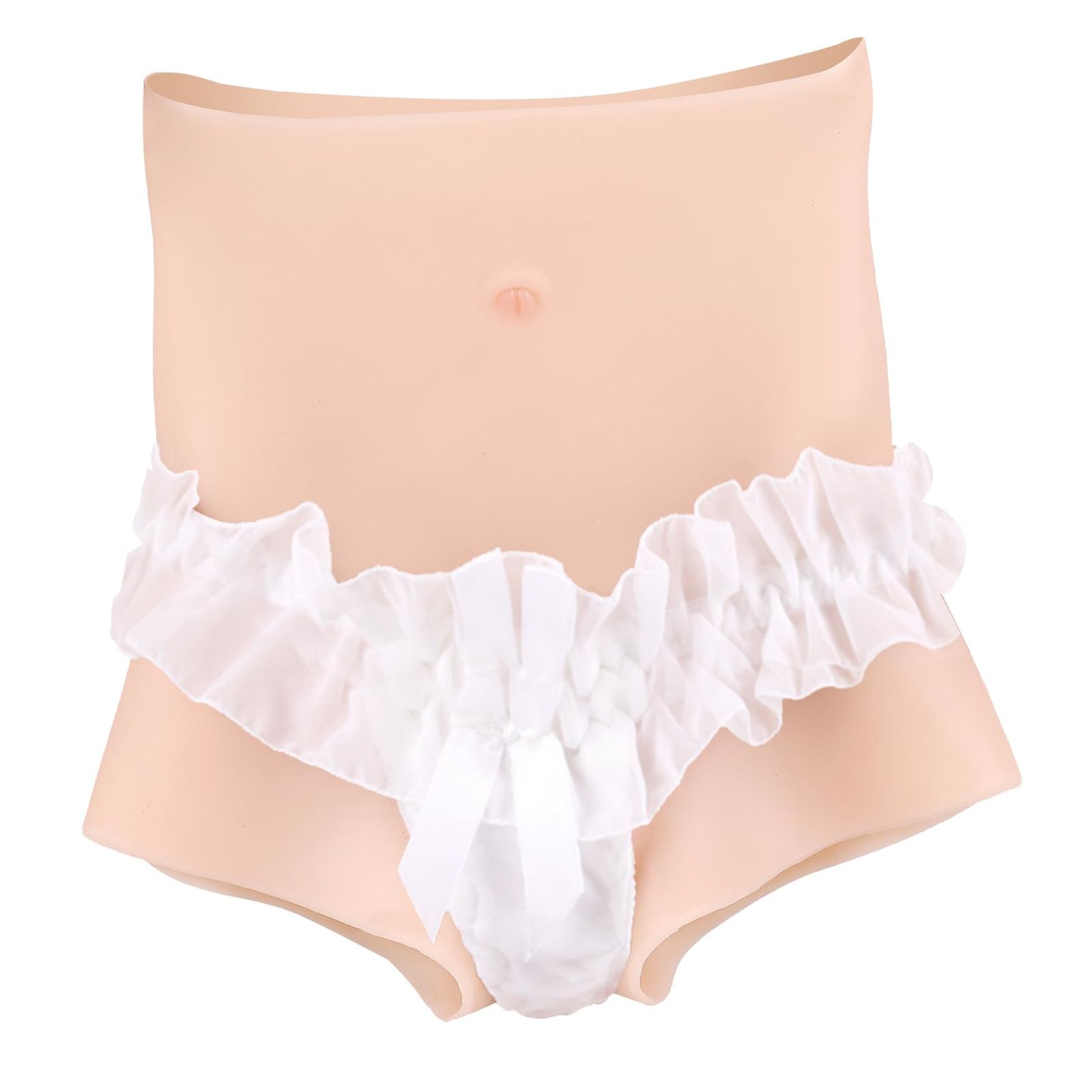 YEEFAIRY シリコンパンツ 女装パンツ 女装 可挿 毛付き 四角 ヒップアップ 仮装コスプレ 偽娘 男の娘 変装用 女体化変装 男性用 導尿 Mサイズ アイボリーホワイト