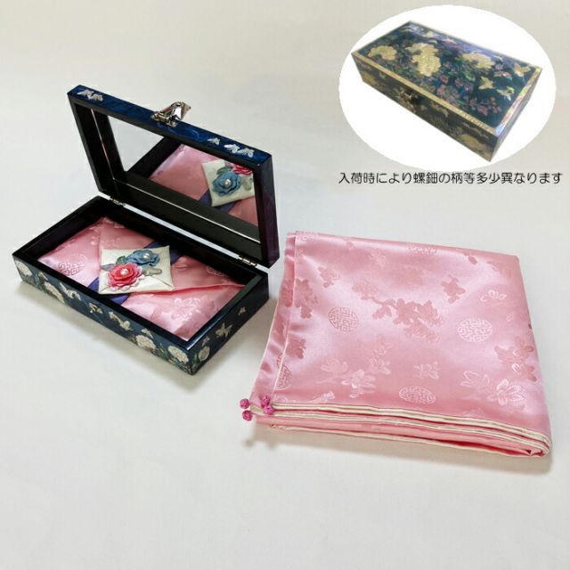 螺鈿韓国結納セットピンク 宝石箱 風呂敷 袱紗 yuinoukinset-1-s 韓国 結納セット 結納金 婚約 結婚式 韓国 雑貨 お祝い 結納 結納金 花嫁 プレゼント ギフト 宝石箱 風呂敷 セット 結納箱 螺鈿細工 ケース ピンク か