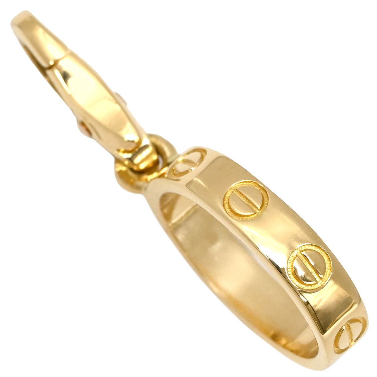 カルティエ Cartier ペンダントトップ ラブ チャーム K 18 YG ダイヤモンド イエローゴールド ネックレストップ Au 750 18金 オーバル ネジ ビスモチーフ