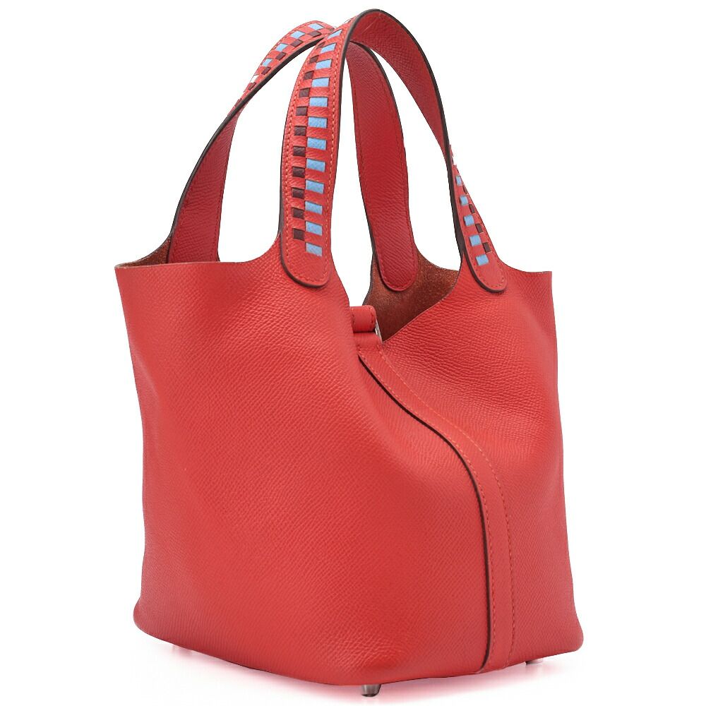 HERMES エルメス ピコタンロックPM ハンドバッグ エプソン ローズジャイプール シルバー金具 レディースバック