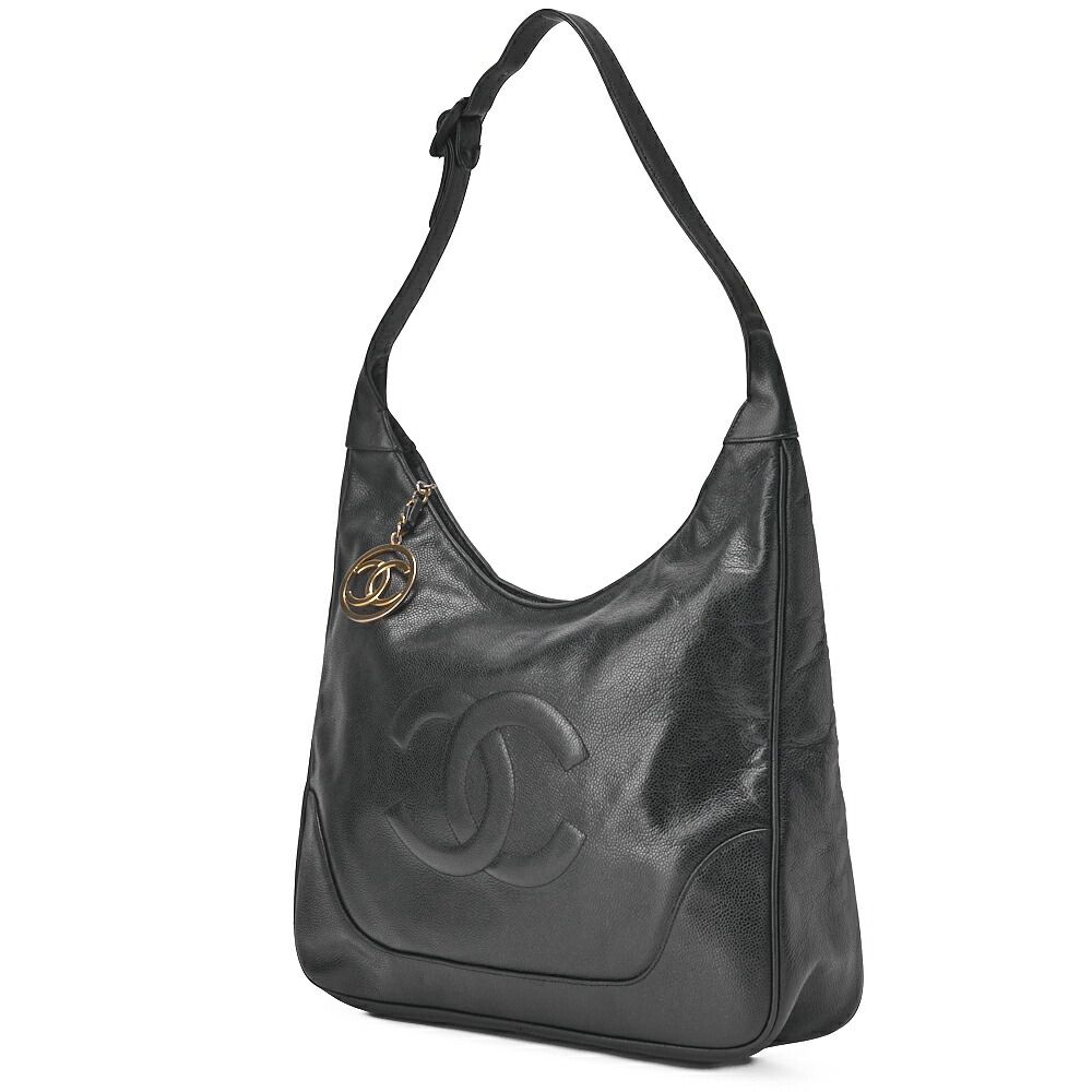 CHANEL シャネル ワンショルダーバッグ デカココ サークルココチャーム ラージサイズ 黒 ゴールド金具 レディース バッグ