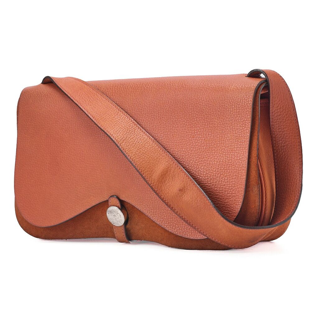HERMES エルメス サック コロラドMM ショルダーバッグ リエージュ×キャンバス オレンジ シルバー金具 レディースバッグ レディースバック ショルダーバッグ