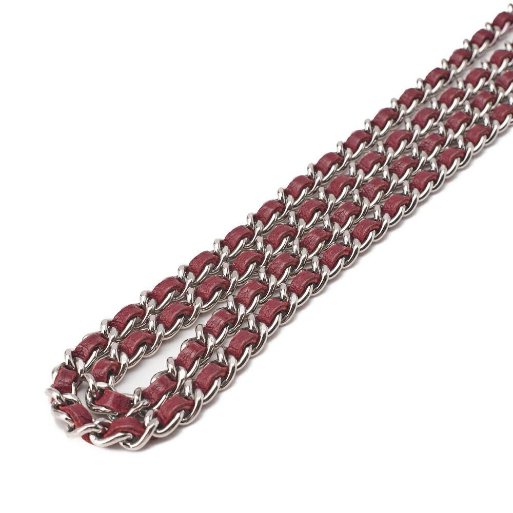 今日のファッション CHANEL シャネル マトラッセ チェーンウォレット ラムスキン 赤 シルバー金具 プッシュロック ココマーク ブランド 送料無料キャンペーン中。