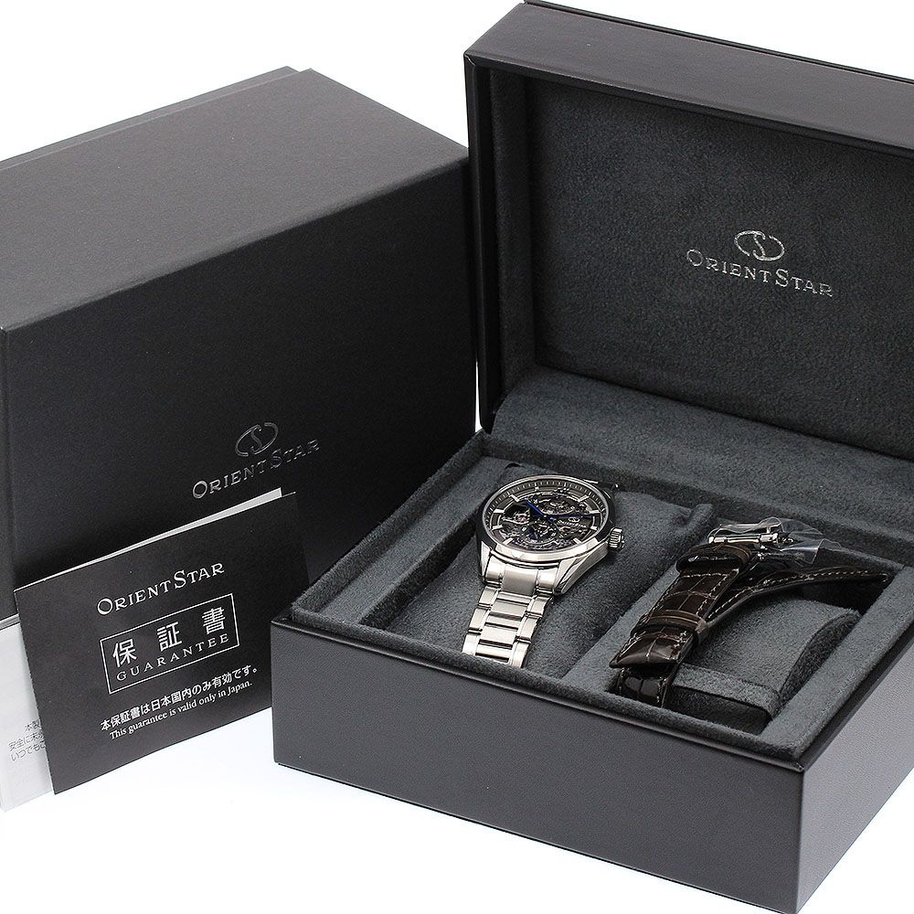 オリエント ORIENT F 8 B 6 UAC 0 RK AZ 0102 N オリエントスター M 34 8スケルトン パワーリザーブ スモールセコンド 手巻き メンズ 箱 保証書付き_918986