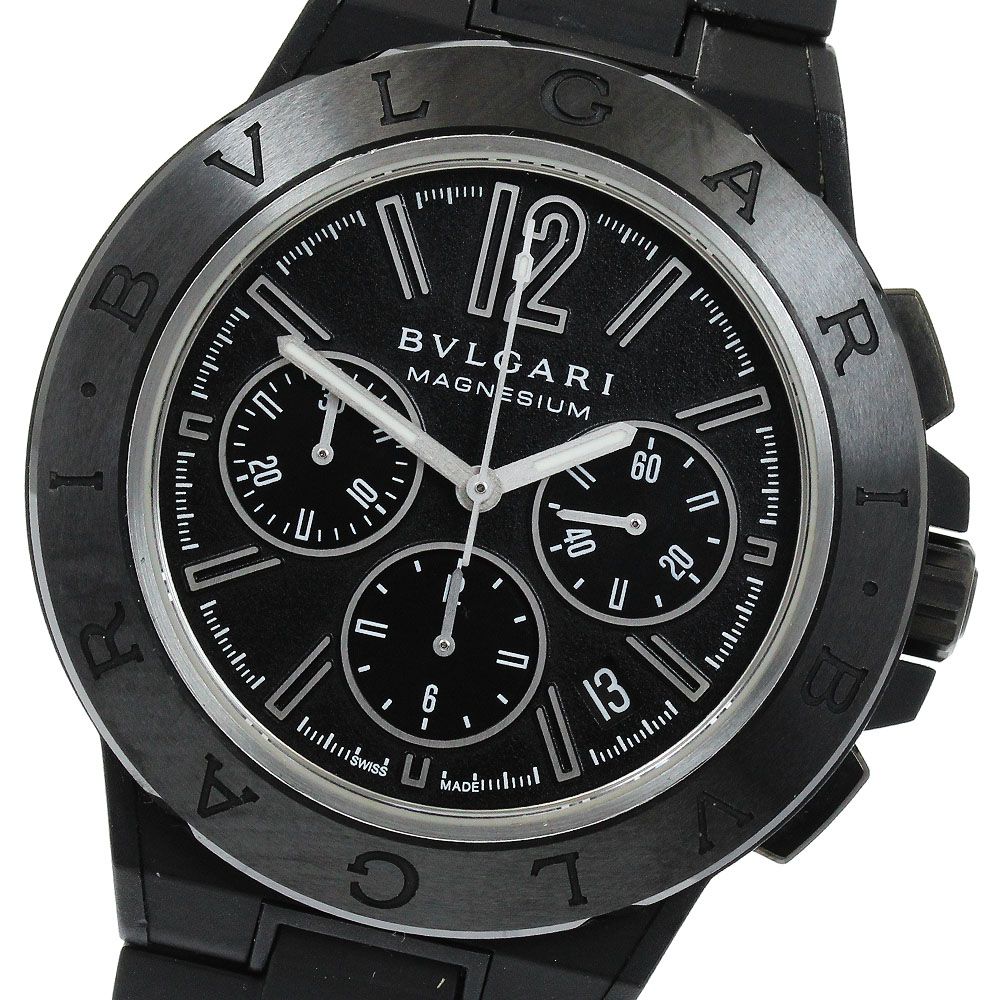 ブルガリ BVLGARI DG42SMCCH ディアゴノ マグネシウム デイト クロノグラフ 自動巻き メンズ _918932
