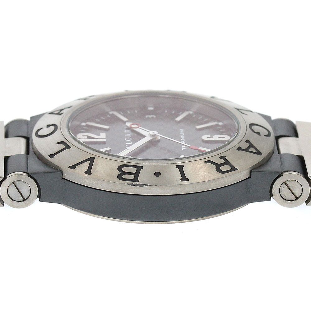  ブルガリ BVLGARI TI38TA ディアゴノ チタニウム デイト 自動巻き メンズ_917106 フィット感 自動巻き時計 腕時計(アナログ)