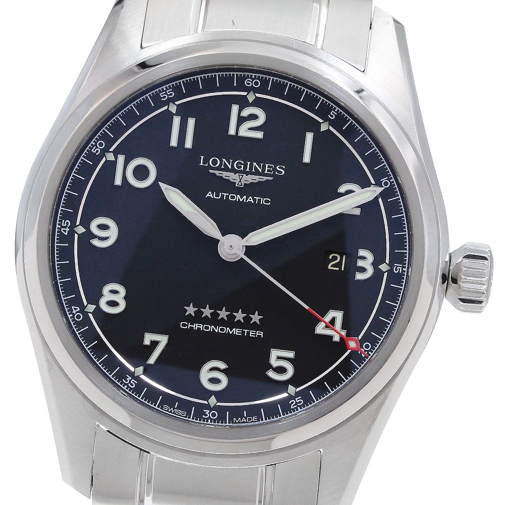 ロンジン LONGINES L3.811.4 スピリット クロノメーター デイト 自動巻き メンズ保証書付き_914711
