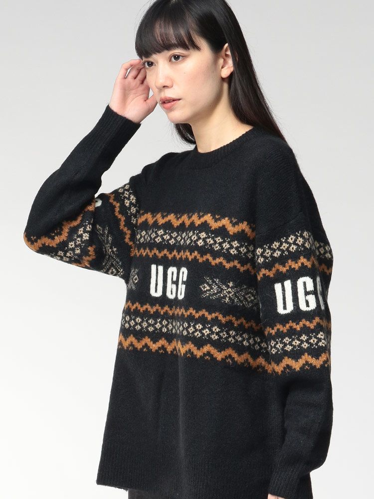UGG アグ ライン ロゴ クルーネック ニット KAELAN