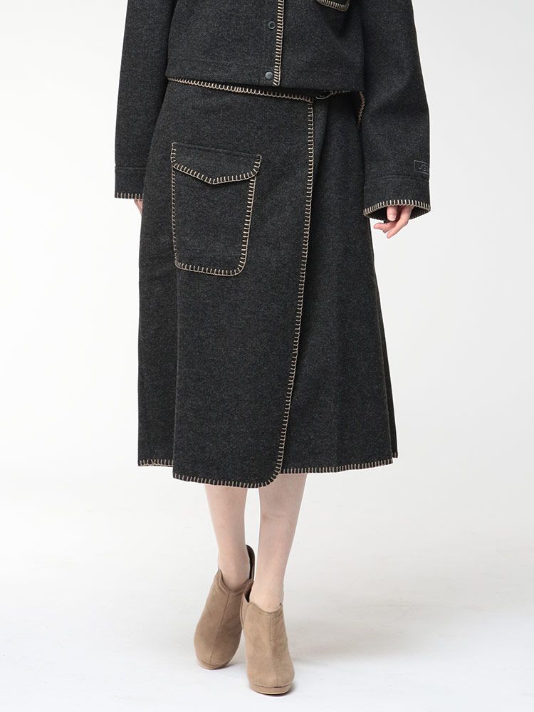 UGG アグ ステッチ ラップスカート ADINA