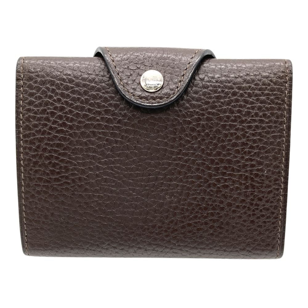 エルメス HERMES イリアード ギャロップ ドゥ コンパクトウォレット 二つ折り財布 ヴァッシュ B刻印 ブラウン シルバー金具 ユニセックス