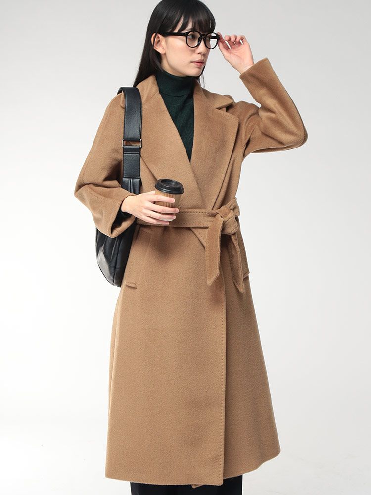 WEEKEND MAX MARA ウィークエンド マックスマーラ ウールアルパカ ウエストベルト ラップコート