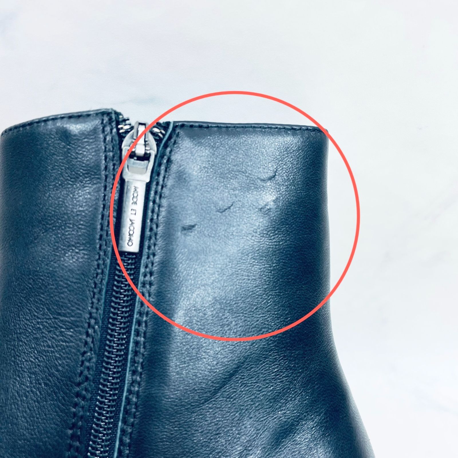  モードエジャコモ グリッターヒールショートブーツ 23.5ｃｍ 黒 その他 ブーツ