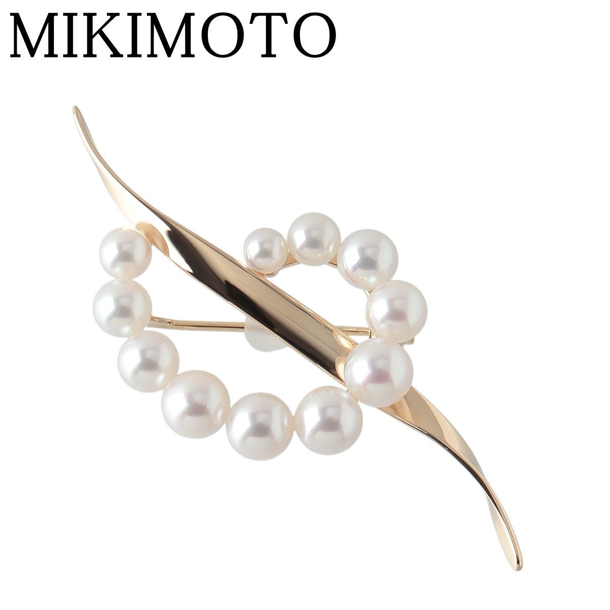 ミキモト パール ブローチ サークル アコヤパール4.2mm～6.3mm PB-1323K型 K18YG 仕上げ済 MIKIMOTO 22432