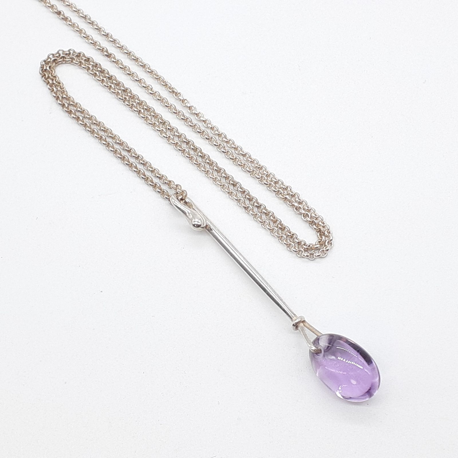 12764 ジョージジェンセン 1993 アメジスト　ネックレス Georg Jensen ジョージジェンセン SVイヤーネックレス 1993/アメジスト