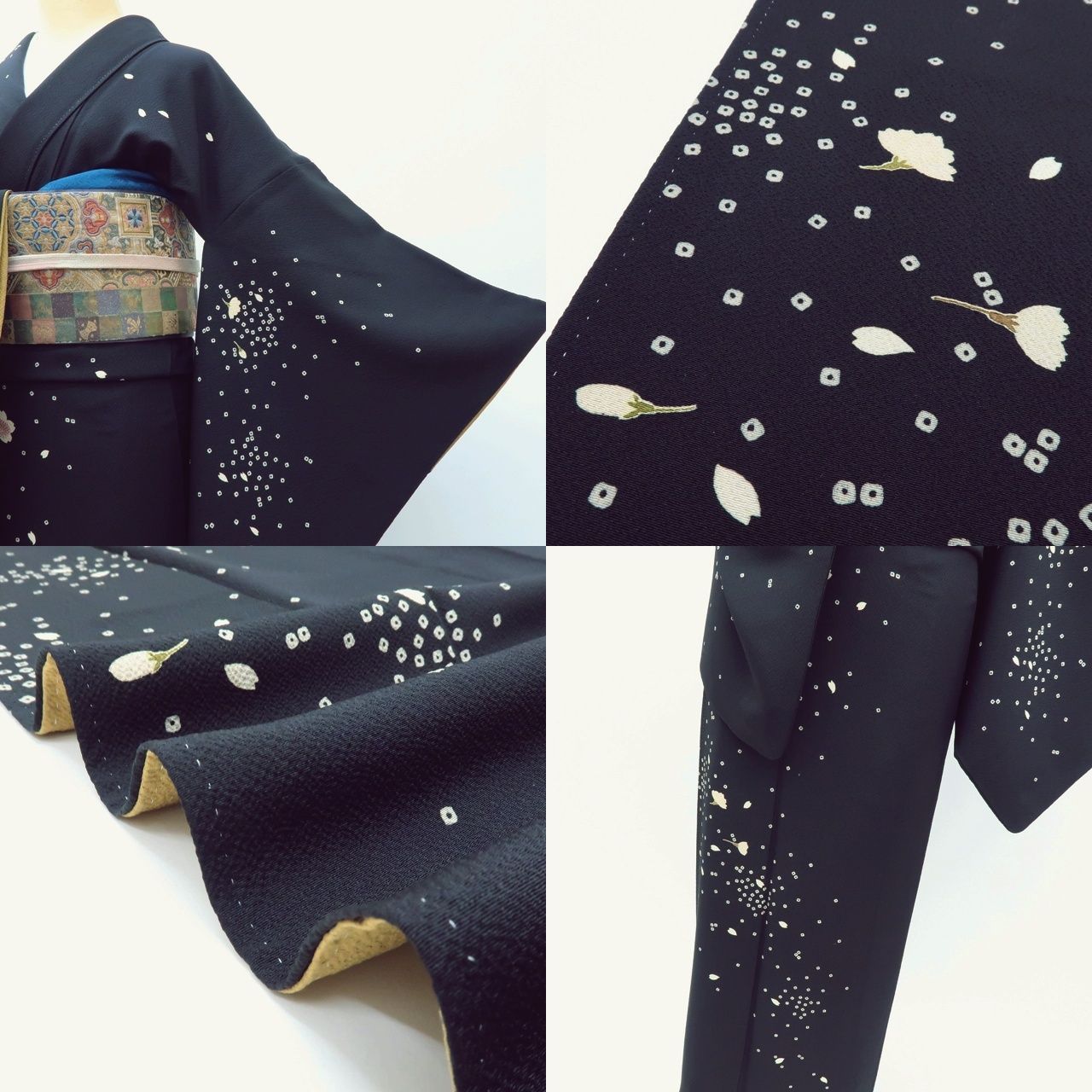 百華❀ Y3895◇美品 正絹 コムサデモード 手縫い仕立て 桜 付下げ 着物