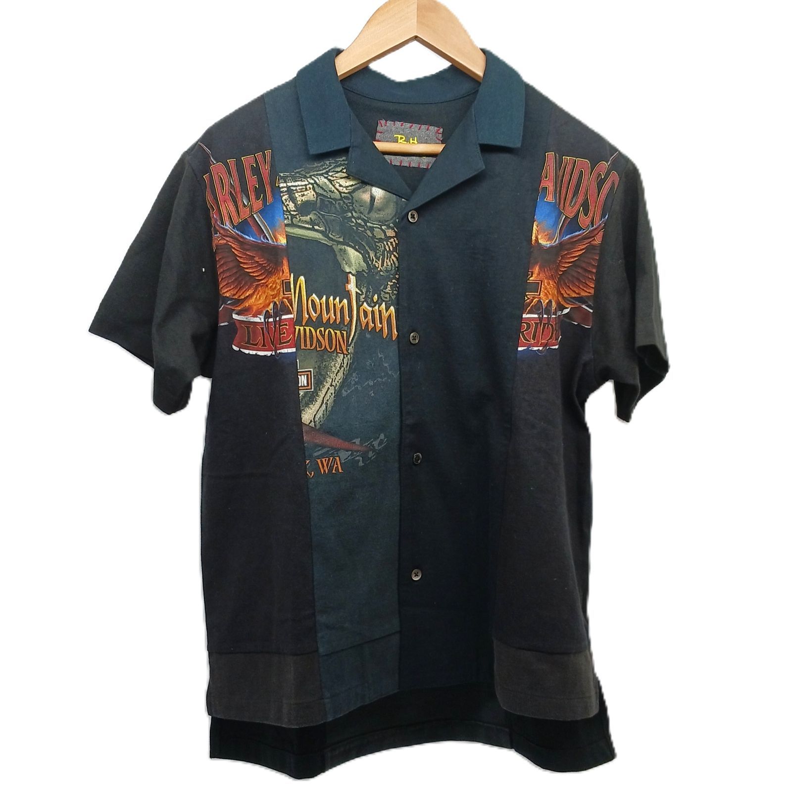 RH VINTAGE ロンハーマン Harley Davidson ハーレーダビッドソン 再構築半袖シャツ リメイクシャツ アロハシャツ オープン シャツ