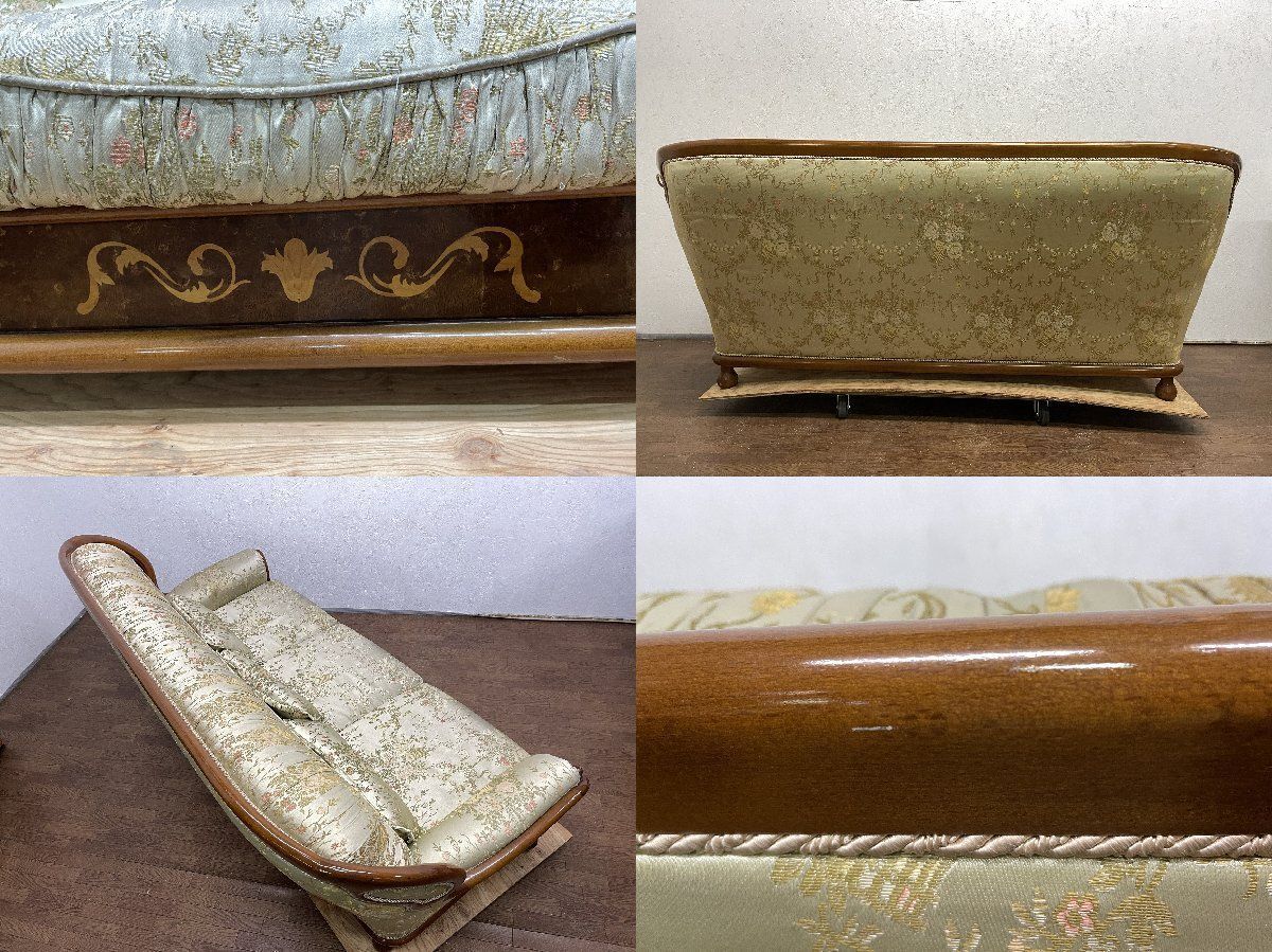  豪華 スペイン製 TEYMA 金華山風 3人掛けソファ トリプル 応接 家具 英国アンティーク調 ファブリック ヨーロピアンスタイル 貝1271 リクライニングソファベッド 2人掛け 3人掛けソファ ソファ ソファベッド