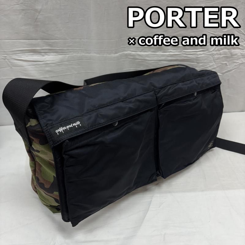 ポーター coffee and milk コラボ TANKER タンカー カモフラ 大容量 メッセンジャー バッグ メンズ - ISItems 古着 50145938
