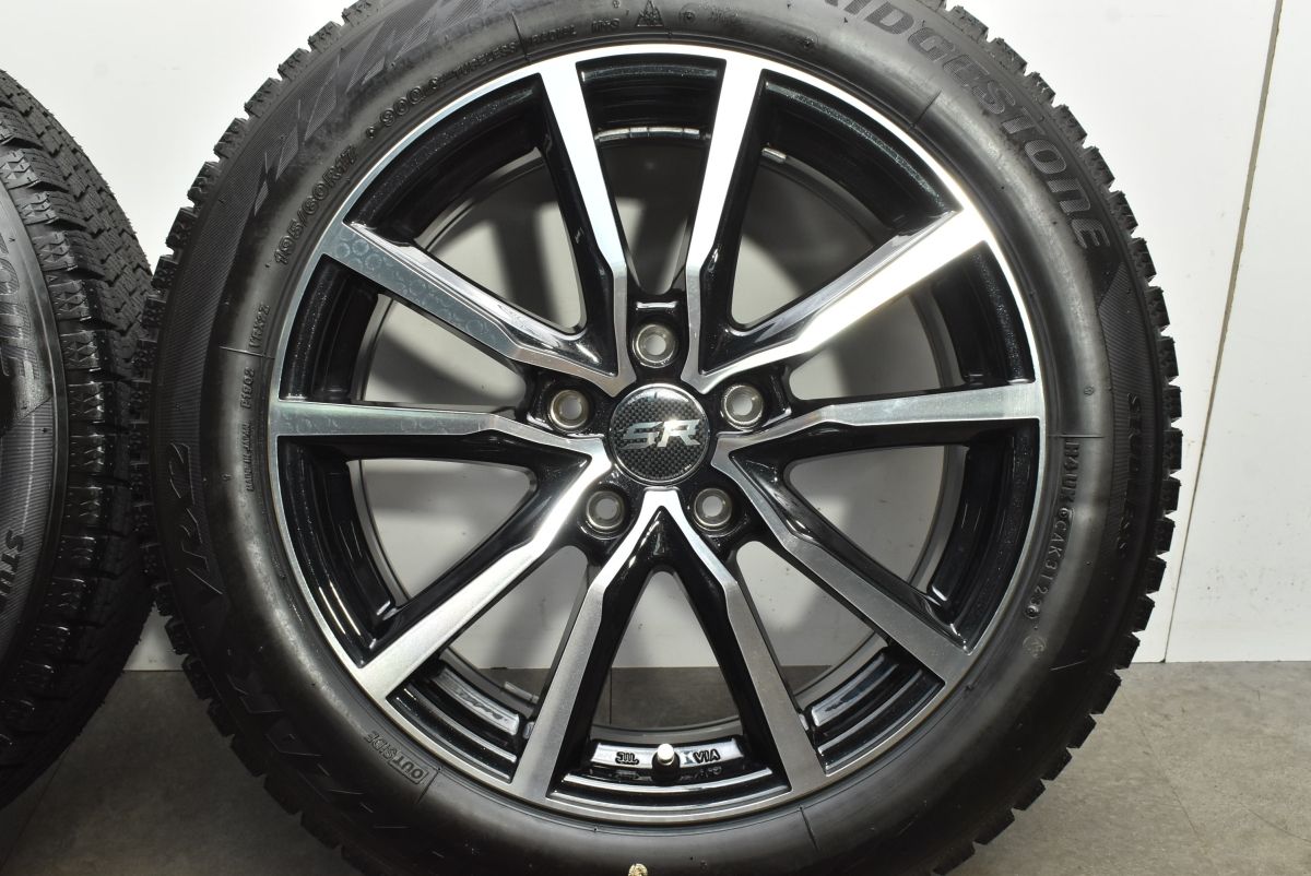  超バリ溝 ストレンジャー 17 in 7 J 48 PCD 114 3 ブリヂストン ブリザック VRX 2 195 60 R 製 60系 プリウス スタッドレス 17インチ タイヤ ホイールセット