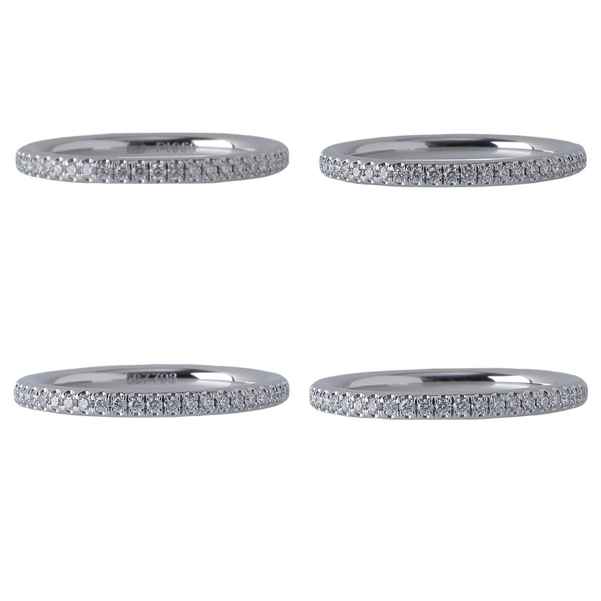 ハリーウィンストン マイクロパヴェ ダイヤ リング 9号弱 幅1.9mm