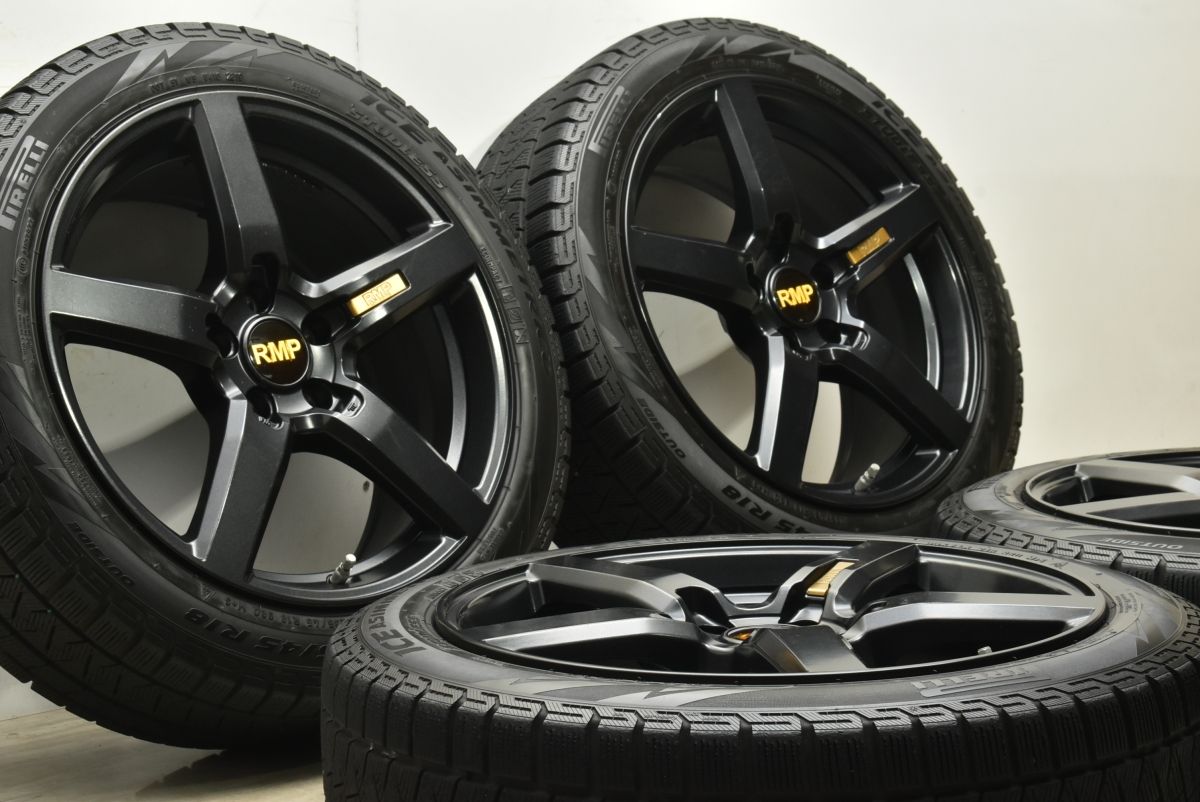 程度良好品 RMP 18 in 8 J 42 PCD 114 3 ピレリ アイスアシンメトリコ 235 45 R レクサス GS RC カムリ マークX アコード スカイライン