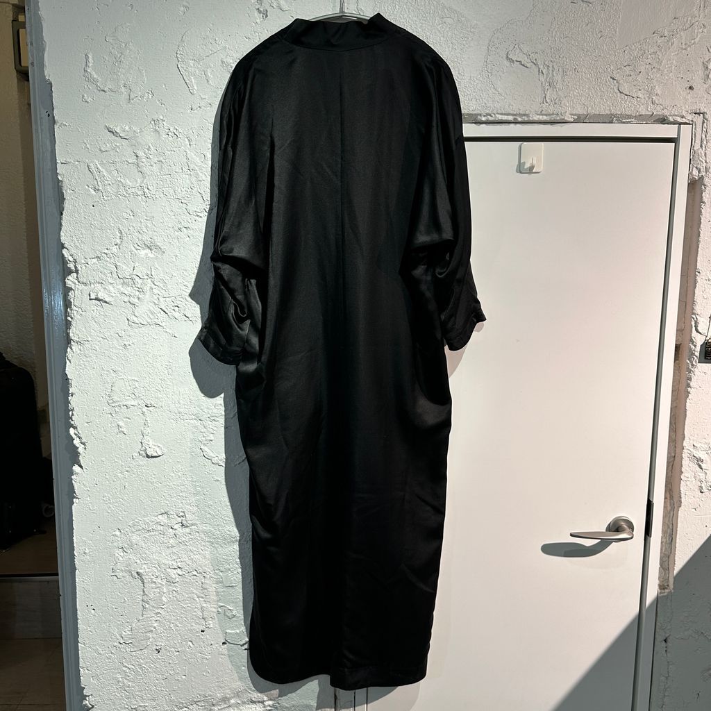 Mame Kurogouchi マメクロゴウチ Basic Silk Deep Neck Dress 半袖ワンピース MK 01-DR 003 ブラック size 2 表参道A 11