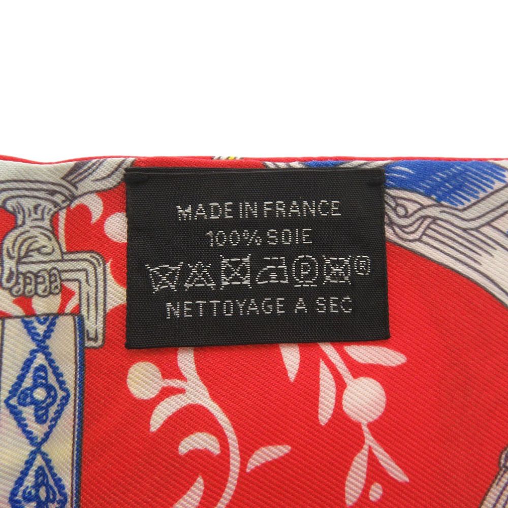 美品 エルメス ツイリー ETRIERS REMIX 鎧 リミックス シルク レッド