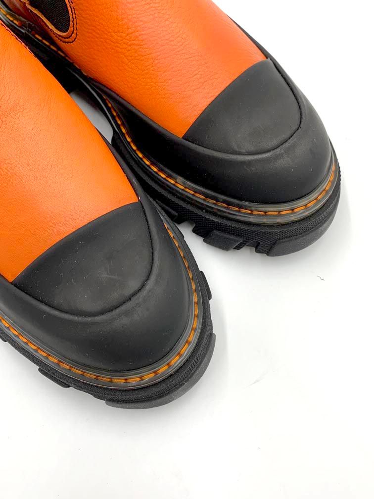  GANNI ガニー ショート チャンキー サイドゴア ブーツ size 38 オレンジ レディース サイドゴアブーツ ブーツ