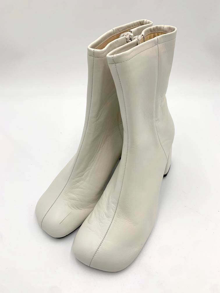 city シティ 定価19800円 レザー ラウンドシェイプ ブーツ size 2 白 レディース