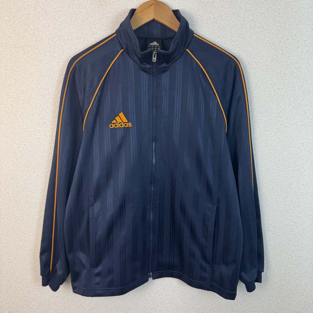 adidas アディダス トラックジャケット 刺繍ロゴ ネイビー Mサイズ