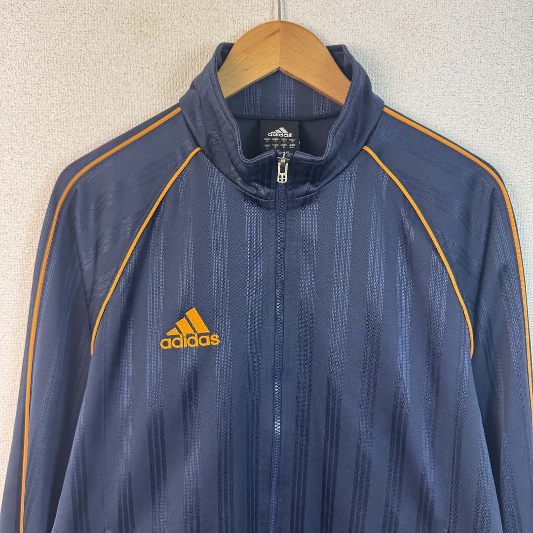 adidas アディダス トラックジャケット 刺繍ロゴ ネイビー Mサイズ