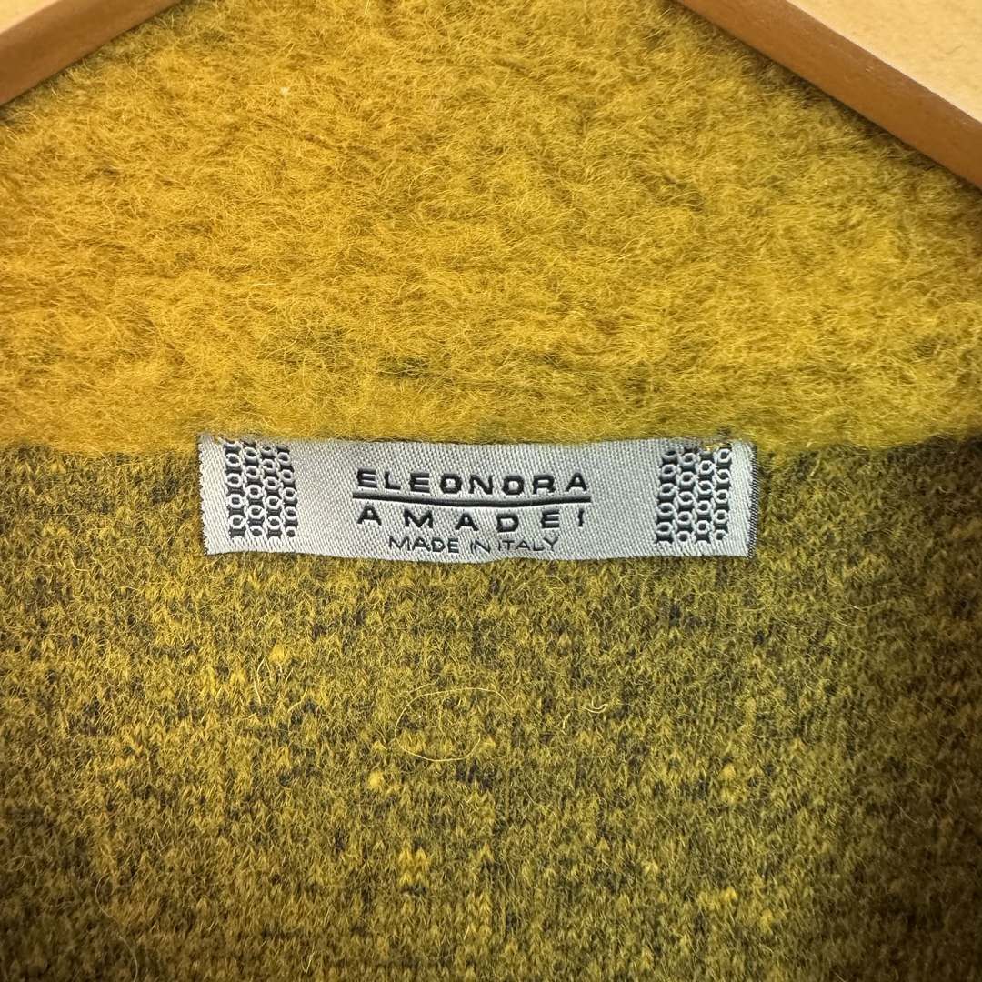 ELEONORA AMADEI エレオノラ アマデイ ウールジャケット パイピング アースカラー マスタード レディース 古着 レトロ