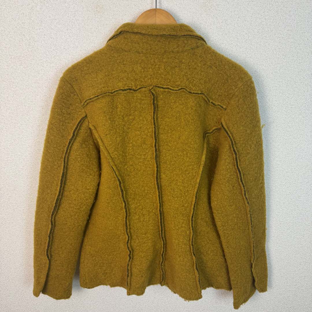 ELEONORA AMADEI エレオノラ アマデイ ウールジャケット パイピング アースカラー マスタード レディース 古着 レトロ