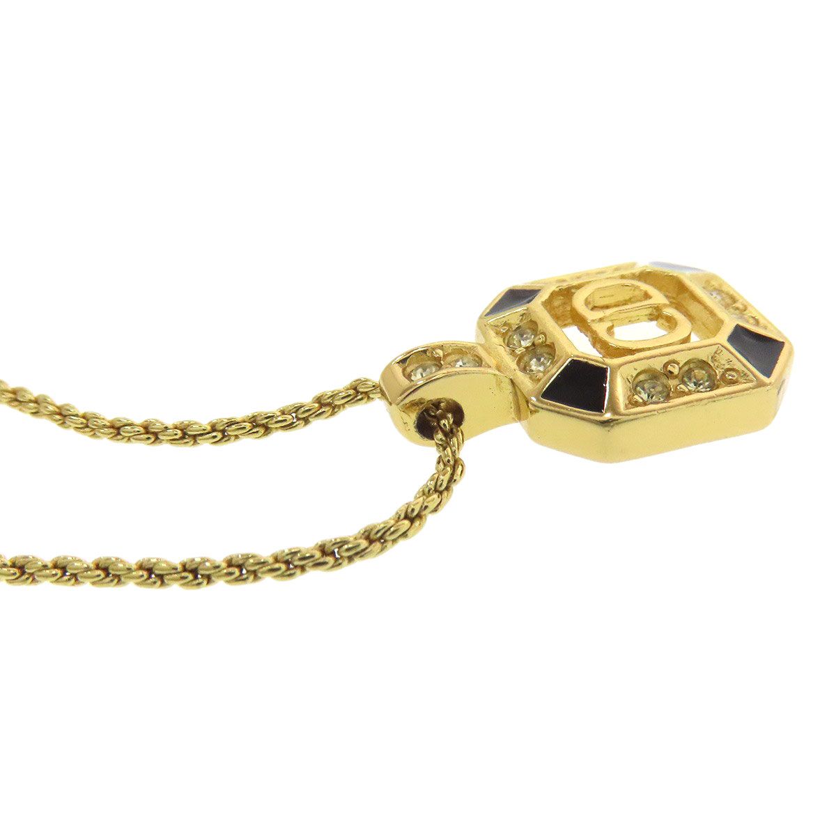 CHRISTIAN DIOR クリスチャンディオール CDロゴ ラインストーン ネックレス 金属製 レディース []