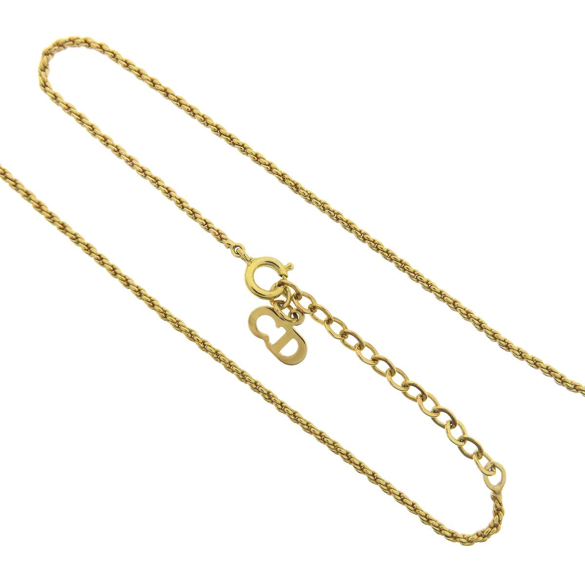 CHRISTIAN DIOR クリスチャンディオール CDロゴ ラインストーン ネックレス 金属製 レディース []