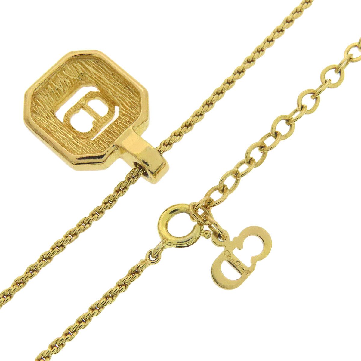 CHRISTIAN DIOR クリスチャンディオール CDロゴ ラインストーン ネックレス 金属製 レディース []