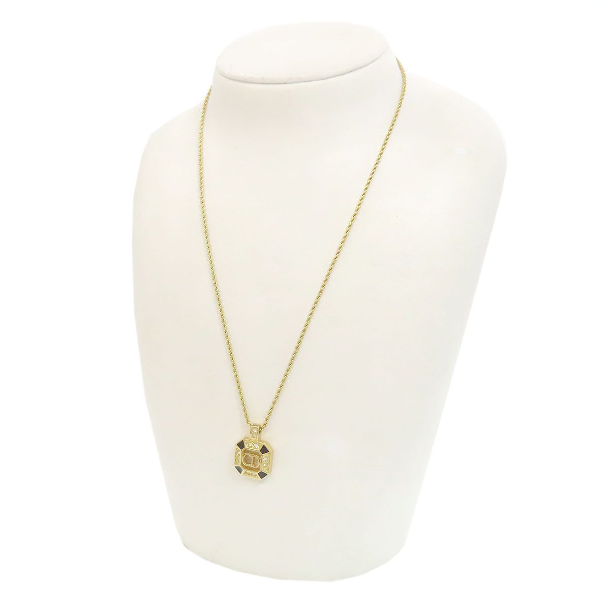 CHRISTIAN DIOR クリスチャンディオール CDロゴ ラインストーン ネックレス 金属製 レディース []