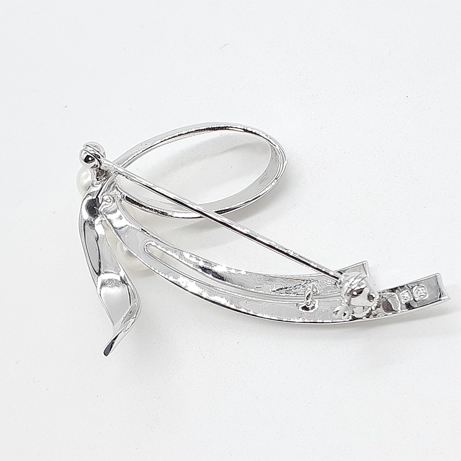 ☆美品☆ミキモト パールブローチ あこや真珠 シルバー 7粒 リーフ