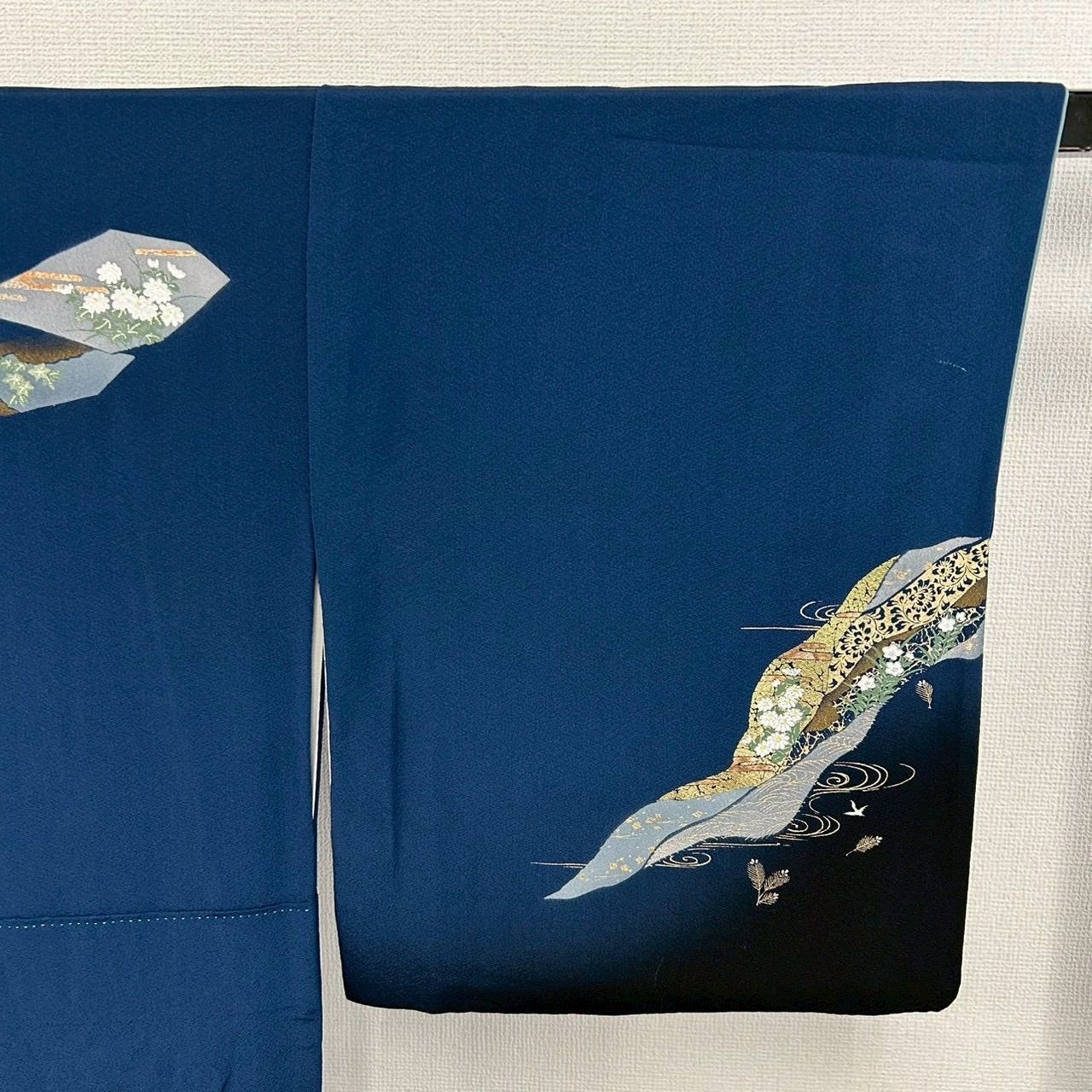  裄67 螺鈿 付け下げ 正絹 紋なし 煌めき美しいデザイン 袷 着物 MK 849 訪問着 付け下げ 着物