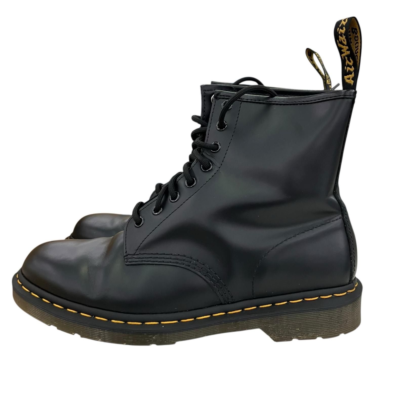 180059 現状品 Dr.Martens ドクターマーチン ブーツ 8ホール レースアップ イエローステッチ 11822 27.5cm ブラック レザー メンズ