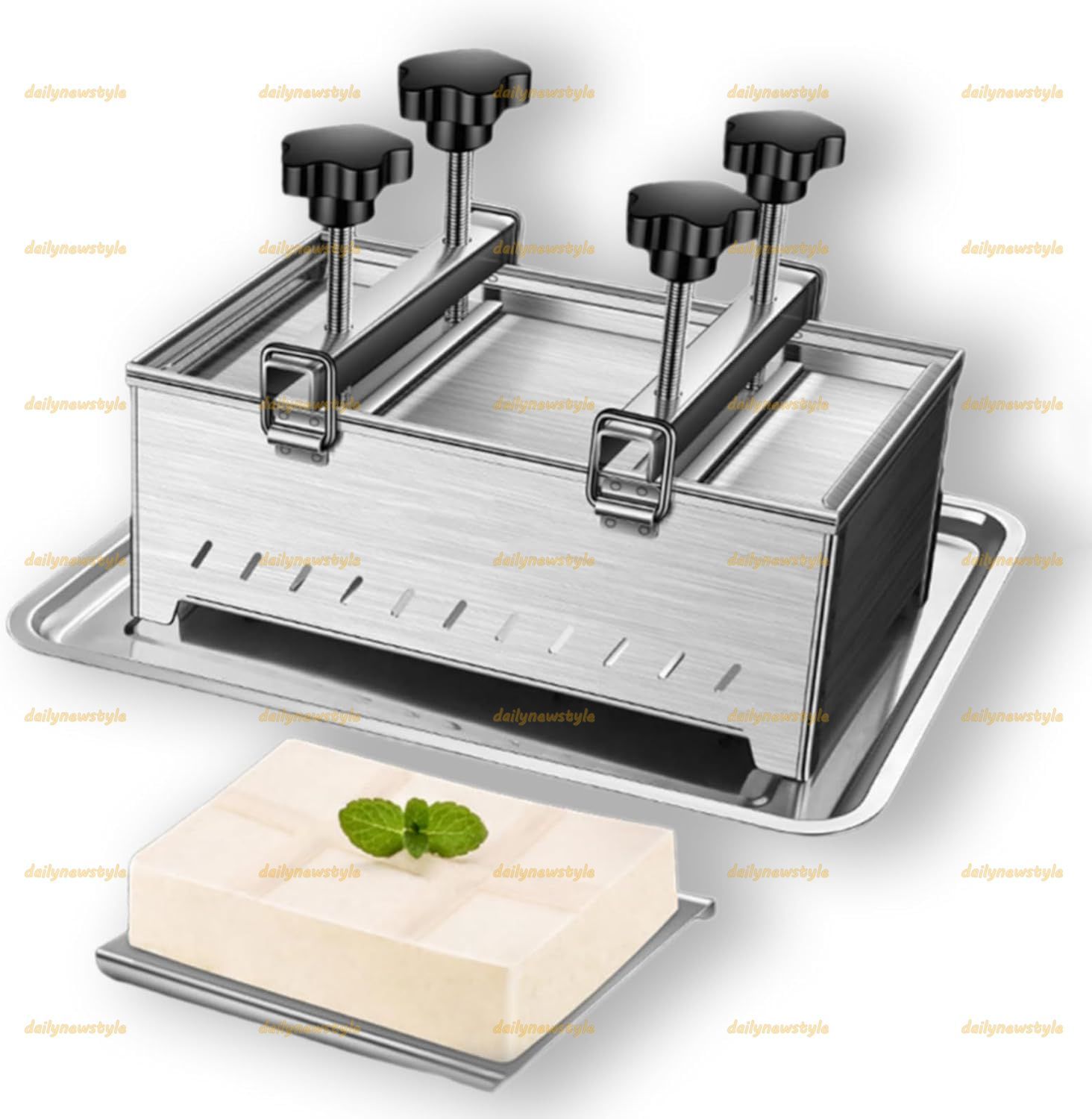 人気推薦 ステンレス製豆腐メーカー 豆腐プレス機 均等間隔の溝デザイン 2KG型対応 食品用ステンレス鋼 家庭用豆腐 チーズ手作りツール